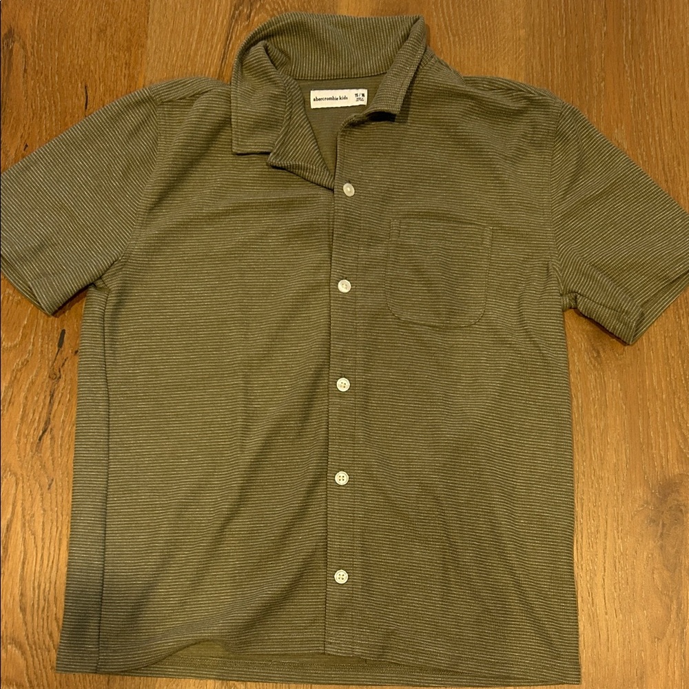 Abercrombie kids Casual Olive Button Down Shirt 15/16
